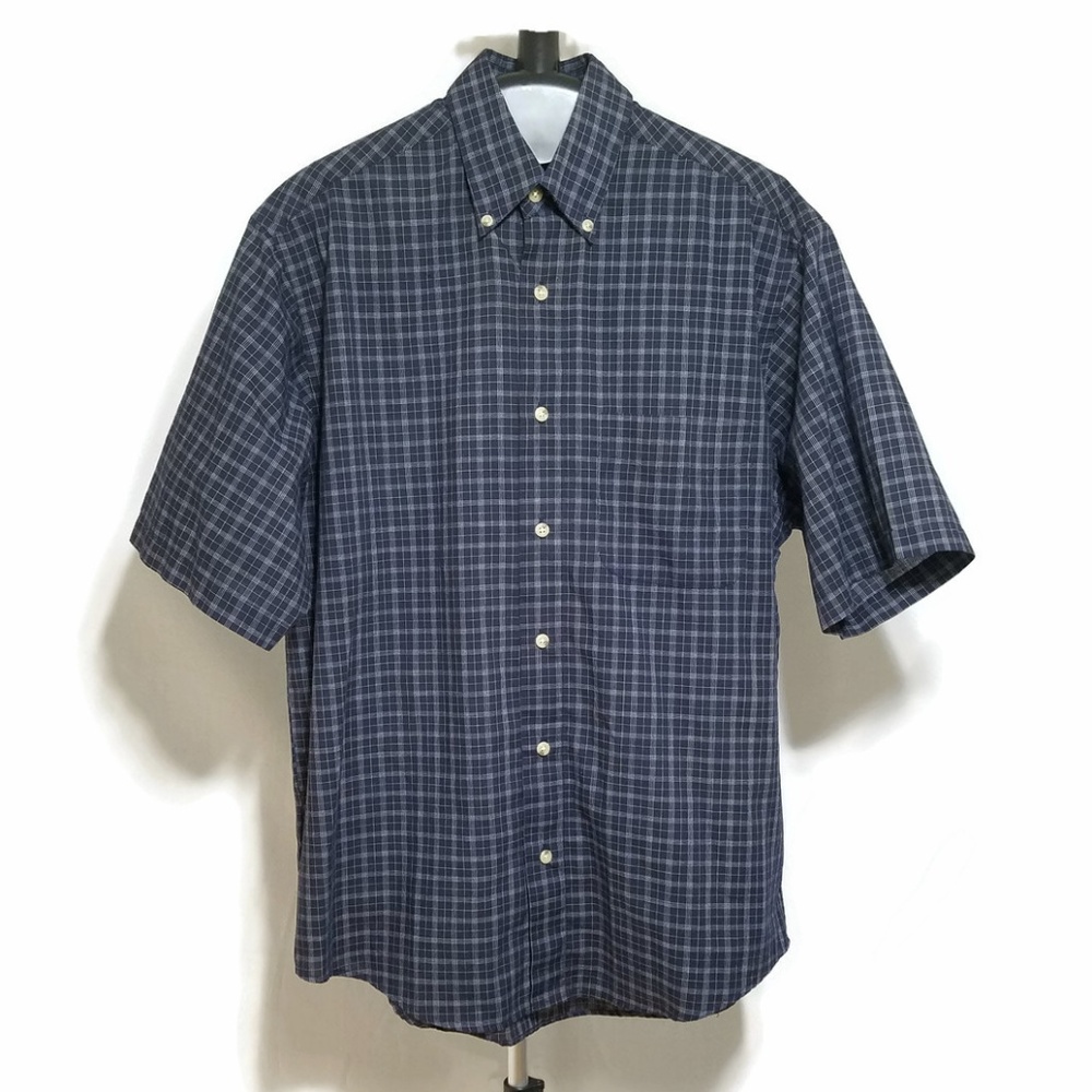 Munsingwear Blue Plaid Casual Button Down Shirt